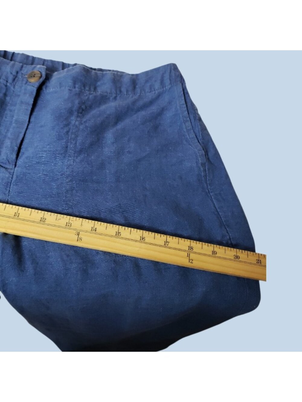 J.Jill Love Linen Wide-Leg Crop Pants Blue  Petite Small - Picture 10 of 14